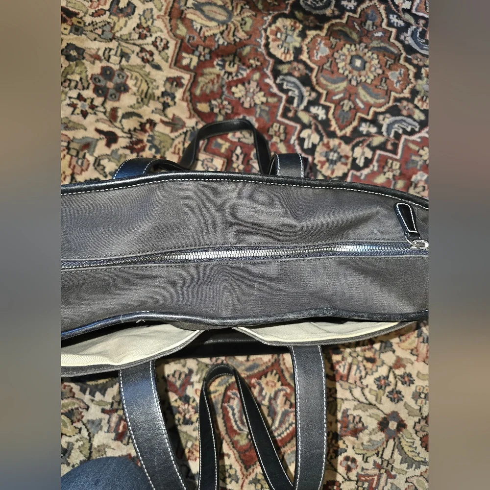 Coach #5468 Metallic Black Leather Diaper Bag - Tote
